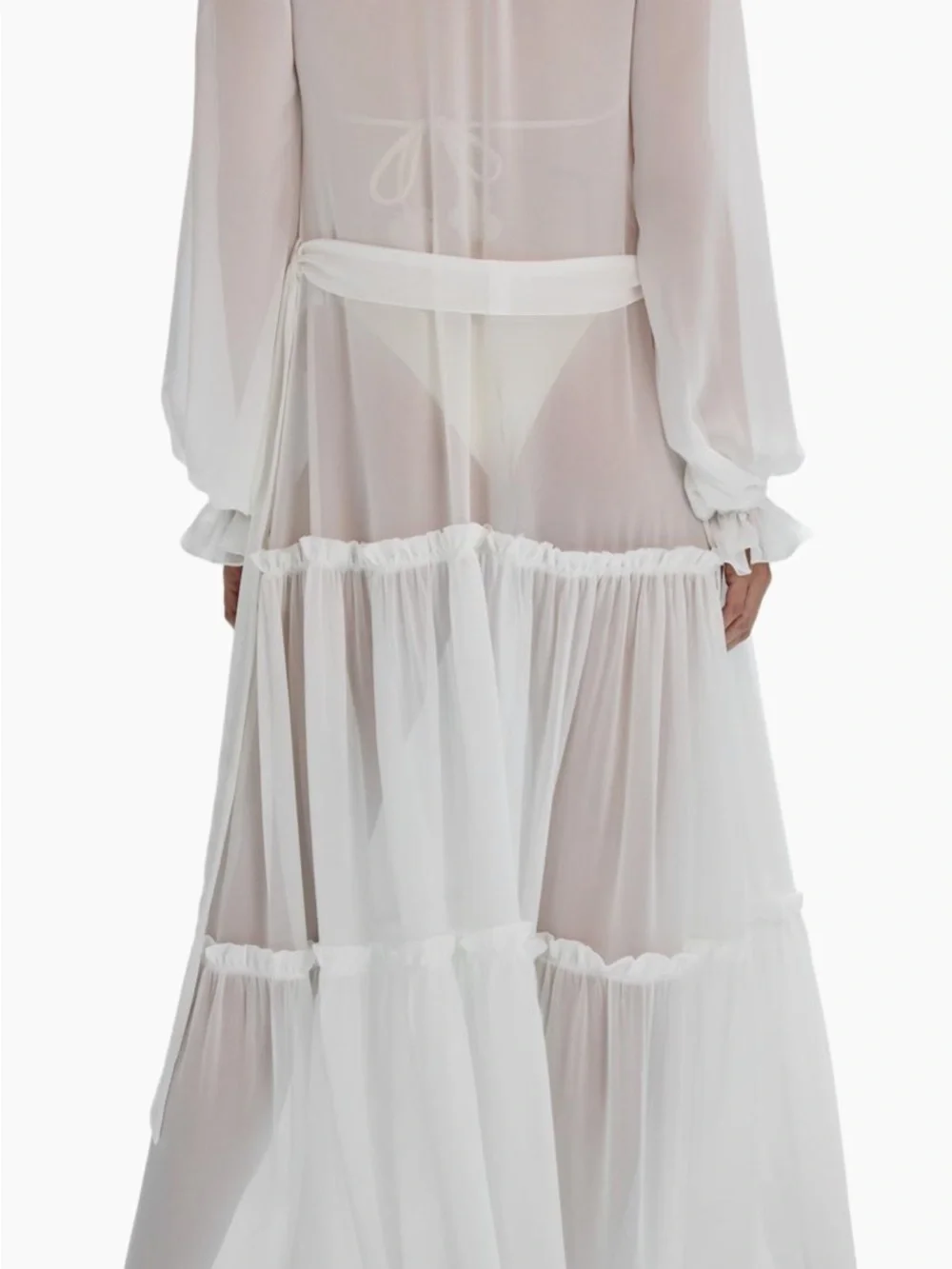 PATBO Sunstone Chiffon Swimsuit Maxi Cover Up XS Ivory NWT BRIDAL ~ HONEYMOON - Picture 9 of 11